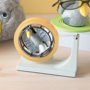 テープカッター ハシビロコウ 回し車モチーフ テープディスペンサー