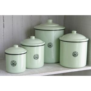 アンティーク風 エナメル・クレールキャニスター4点セット  キッチン用品 食器 調理器具 琺瑯 ほう...