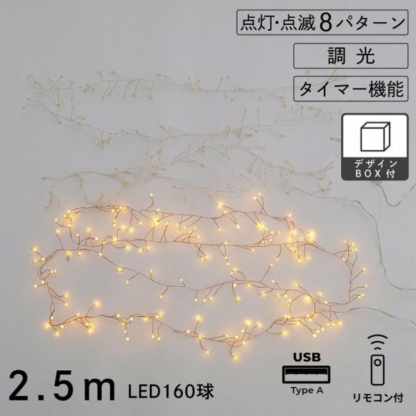 枝のLEDデコレーションライト グロート 2.5m シルバー カッパー ＬＥＤ ワイヤーライト ＵＳ...