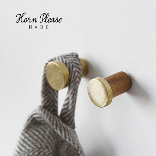 ブラス ウォール ピンフック Horn Please 志成販売 アンティーク風 ゴールド 30371...
