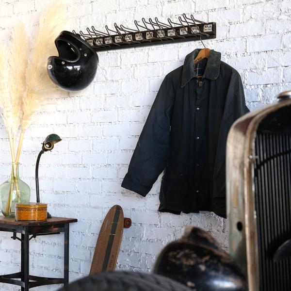 ウォールラック  壁掛け フックラック ハンガーラック ラック インダストリアル ブラック アンティ...