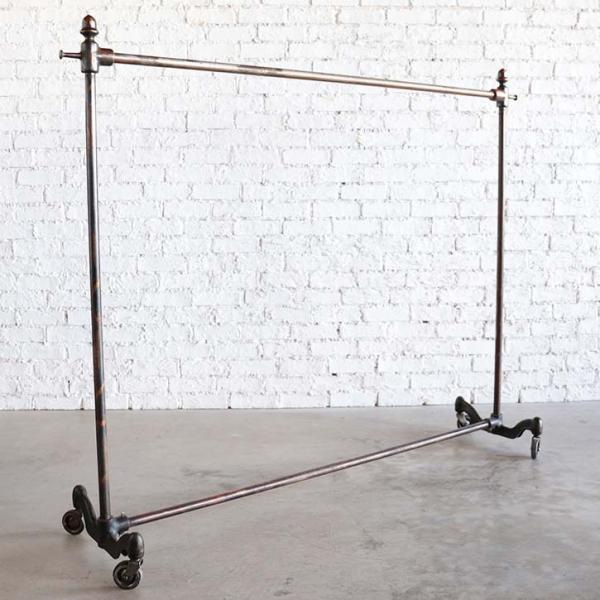 ハンガーラック アンティーク インダストリアル ヴィンテージ 洋服ラック 掛け 衣類収納 キャスター...