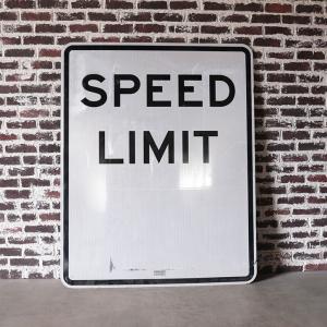 SPEED LIMIT 40 看板 アメリカ 道路標識 ヴィンテージ 白 ロードサイン