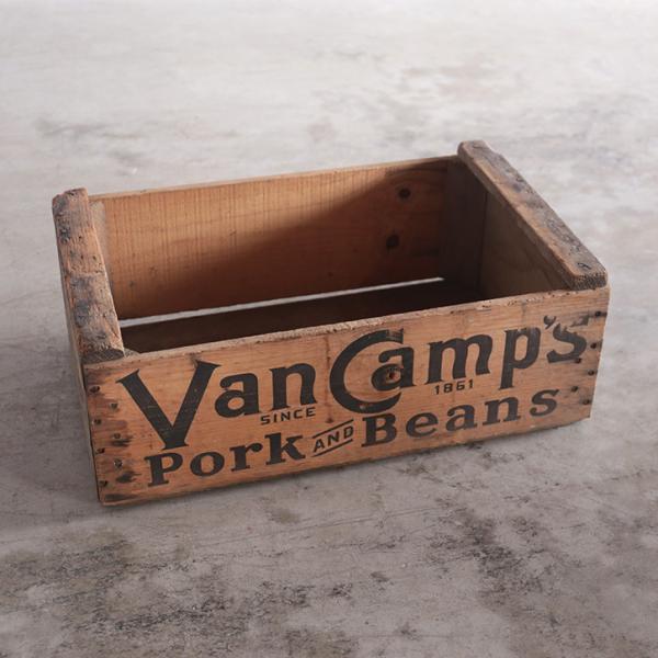 ヴィンテージ 木箱 ウッドボックス 収納 wood box Van camp's ガレージ ディスプ...
