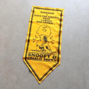 SNOOPY スヌーピー タペストリー フェルト チャーリーブラウン アメリカ PEANUTS ピーナッツ ヴィンテージ イエロー 70年代｜anotherlifefurniture