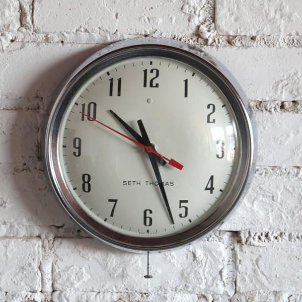 時計 SETH THOMAS セストーマス スクールクロック School Clock 壁掛け アン...