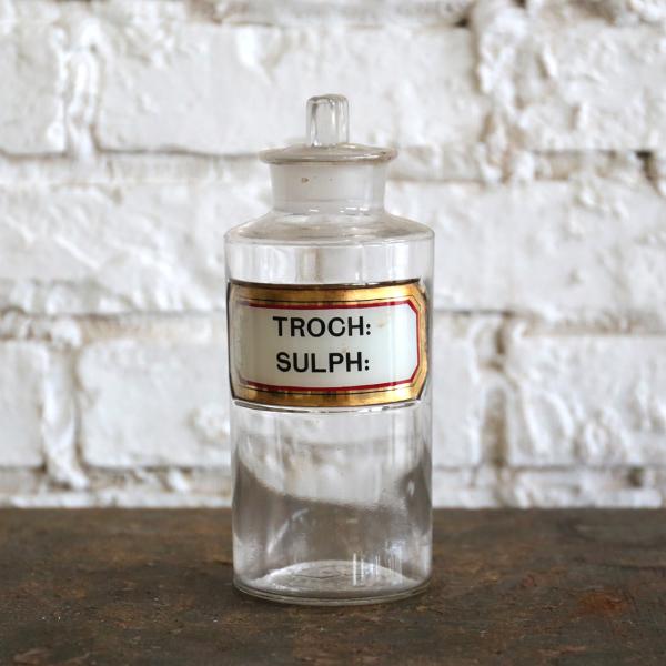 瓶 ボトル ガラス ボトル 花瓶 フラワーベース 一輪挿し 薬品瓶 TROCH SULPH アンティ...
