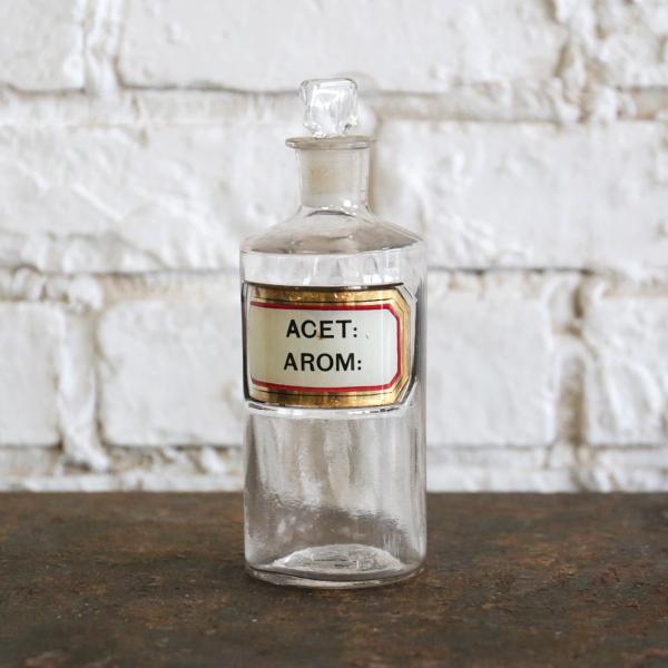 瓶 ボトル ガラス ボトル 花瓶 フラワーベース 一輪挿し 薬品瓶 ACET AROM アンティーク...