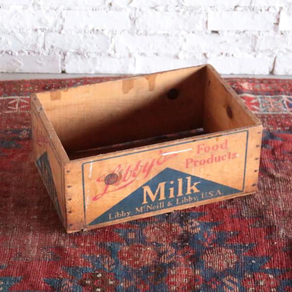 木箱 ウッドボックス ヴィンテージ 収納 収納ボックス 木製  MILK 運搬箱 アメリカ 雑貨 ア...