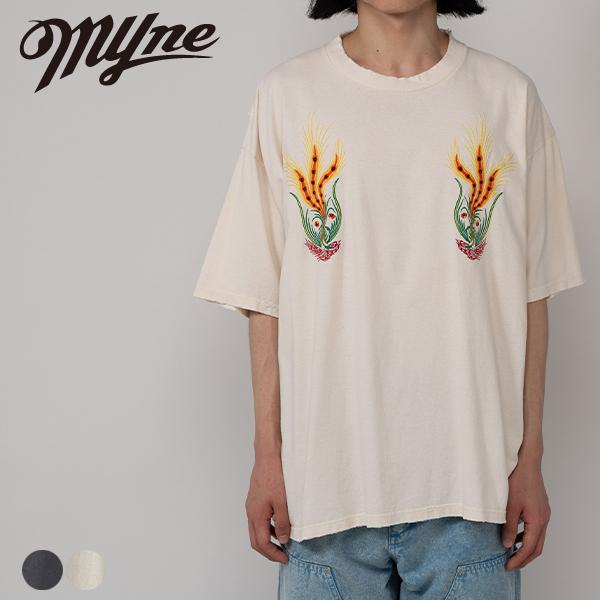 Myne マイン ブランド Tシャツ メンズ ブランド 半袖 プリントtシャツ ロックtシャツ カッ...