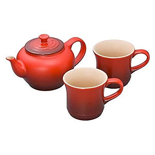 ル・クルーゼ(Le Creuset) ティーポット マグ セットティーポット&amp;マグSSチェリーレッド...