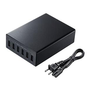 サンワサプライ(Sanwa Supply) USB充電器 6ポート・合計12A スマホ/タブレット充電 ブラック ACA-IP67BK｜anr-trading