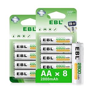 EBL 単三電池 充電式 2800mAh 単3 充電池 大容量 8本入り ニッケル水素充電式電池 長寿命 充電でんち ブリスター 電池 充電 単