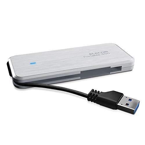 エレコム 外付けSSD 480GB USB3.1(Gen1)対応 TLC ケーブル収納ホワイト ES...