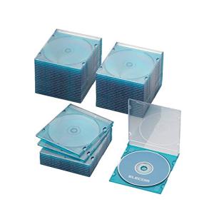 エレコム DVD CDケース プラケース スリム 1枚収納 50枚パック クリアブルー CCD-JSCS50CBU｜anr-trading