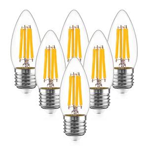 LED電球 E26 LEDシャンデリア電球 口金直径26mm 6.5W(60 70 80W形相当) 高輝度 806lm 2700K 電球色 フィ