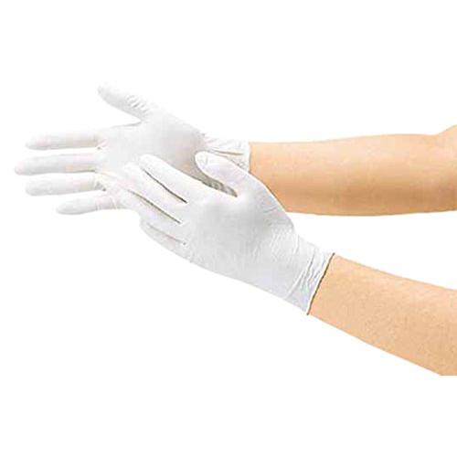 TRUSCO(トラスコ) 天然ゴム 使い捨て 極薄 手袋 M ホワイト 白 粉付 0.08 100枚...