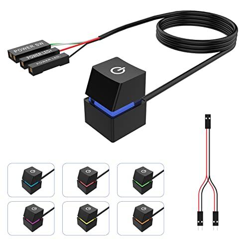 NUYSPデスクトップpcケース電源ボタン机械青軸RGB灯2メートル延長線簡単コンパクトで便利 (グ...