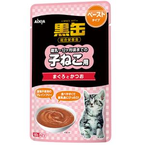 アイシア 黒缶パウチ 子ねこ用 まぐろとかつお ペーストタイプ 60g ☆ペット用品 ※お取り寄せ商品賞味期限：3ヵ月以上｜anshin-relief