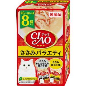 【お得な12個セット】いなばペットフード CIAO パウチ ささみバラエティ 40g×8袋 ☆ペット用品 ※お取り寄せ商品 ※賞味期限：3ヵ月以上｜anshin-relief