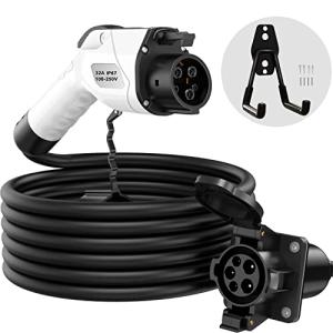 Qkcabo 32A 電気自動車充電器延長ケーブル、100-250V 32A 6M EV充電