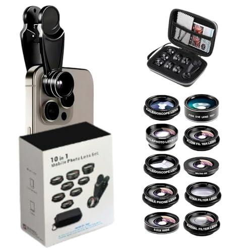 スマホ用カメラレンズ 10in1 セット クリップ式 広角 マクロ 魚眼 望遠 CPLフィルター i...