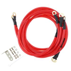 高品質 アーシング ケーブル 5本 セット ネジ アジャスター付き 汎用 エンジンルーム ドレスアップ