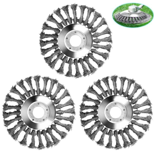 草刈り機 替え刃 ブラシ カッター 3個セット 15cm 草削り ワイヤー 交換用 雑草 除去 除草...