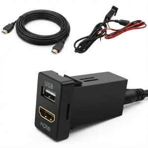 トヨタ Aタイプ 対応 HDMI USBソケット スイッチホール スマホ ミラーリング ナビ接続 ハイエース 200系 アルファード ヴェルファイア プリウス アクア 純正互換