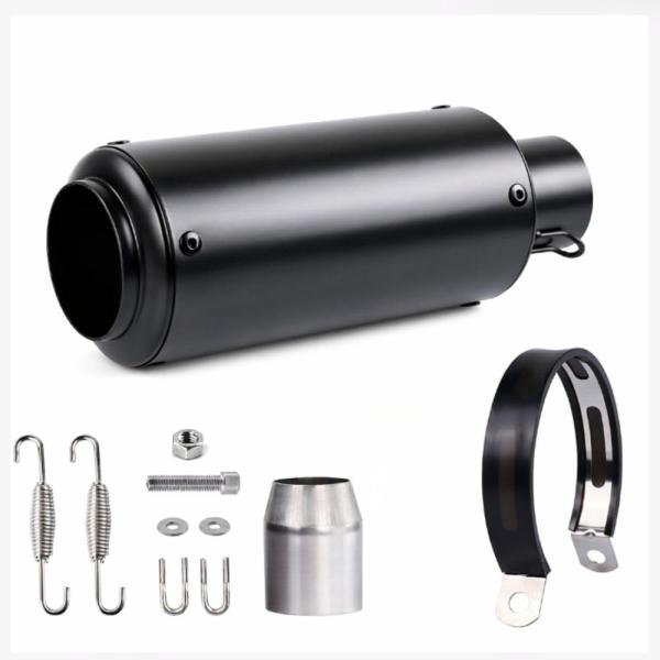 バイクマフラー サイレンサー 汎用 51mm スリップオン チタンカラー 排気パイプ 消音器付 (ブ...