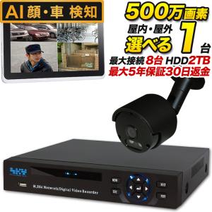 AI搭載 防犯カメラ 集音 マイク搭載 500万画素 赤外線暗視 レコーダーセット 屋外防水、屋内ドーム選べる監視カメラ1台と録画機セット SET-850S-1 SONY バレットの商品画像