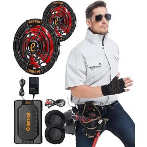 2024 NEWモデル ファン付き作業服 25000mAh 超高出力36V ファンバッテリーセット 空冷調節作業服 猛暑対策必須品 綿100%　NIN-elemai-36V-CX-BX-X