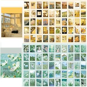 YOVOY 100枚 シール ステッカー 手帳用 フレークシール 和紙 可愛い 大量 クラフトステッカー 海外 風景 手帳素材 手作り 日記 ジャーナ