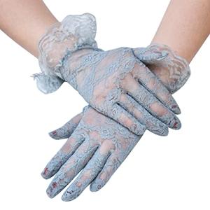 Kingsie レース 手袋 エレガント UVカット 紫外線対策 日焼け止め レディース グローブ 運転 ウエディング 結婚式 成人式 花嫁用品 (グ