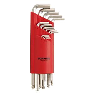 BONDHUS 六角ボールポイント L-レンチ エクストラロングセット メッキ加工 15本組 (1.27 1.5 2 2.5