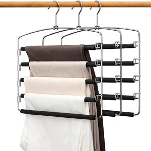 Hangerspace ズボンハンガー スラックスハンガー 3本組 ハンガー ステンレス すべらない 省スペース 収納 かたくずれ防止 ズボン掛け ク
