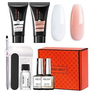 Modelones ネイルジェルキット ポリネイルジェル 大容量30ml ベース＆トップコート スカルプネイル付きセット オールインワンキット