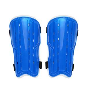 Alomejor サッカー すねパッド シンガード 子ども ジュニア用 レガース 保護パッド 衝撃吸収 すね当て 調節可能 青 黒