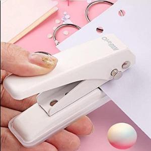 Forahome 穴あけパンチ 1穴 丸穴 多機能穴あけパンチ 手持ち 軽量 省力 錆びにくい 事務用品 ペーパーパンチ 強力 耐久性 紙 PVCカー