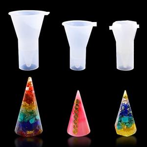 DIYBravo ペンダント シリコンモールド 指輪置き コーン 円錐 3セット アクセサリー キーホルダー エポキシ 樹脂 UVレジン ハンドメイド