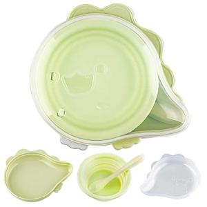 Kalar ベビー食器セット 折りたたみ式 4点セット おちゃわん1/くもプレート*2 食品級シリコン 耐高低温 食洗機/電子レンジ対