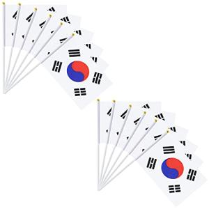 12枚韓国手旗，韓国国旗，韓国の旗，South Korean flag，手を振る旗,をを振る 祭り パーティー フラグ 手旗試合応援国サポート車 庭