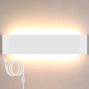 Lightess ブラケットライト コンセント式 LEDライト ウォールライト 3色温調整 白光/暖光/自然光 配線工事不要 インテリアライト 壁付け