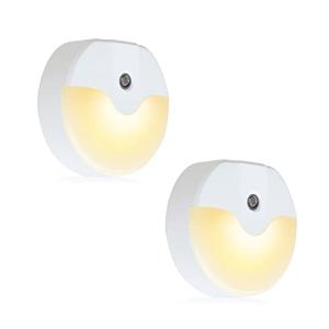 LEDナイトライト足元灯 常夜灯 Miraitech ベッドサイドランプ 明暗センサー コンセント式 暖色柔らかい 寝室/階段/廊下/浴室/玄関/リビ