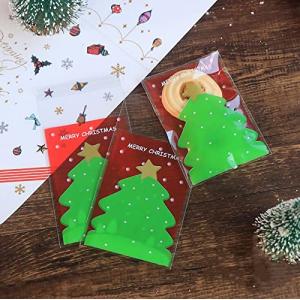 ラッピング 袋 クリスマス ギフトバッグ 100枚 7*10cm キャンディーバッグ かわいい ラッピングバッグ 粘着テ