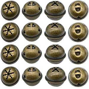 Maydahui 20個の鈴 ベル 手芸用鈴  ヴィンテージベル ブロンズジングルベル スタースノーフレークデザイン ペットベル ク