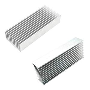 Coolotic 2セット ヒートシンク 100mm x 40mm x 20mm アルミニウム シルバートーン クーラー