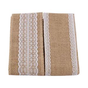 ITIsparkle 麻布クラフト白いレースの黄麻布リボン 幅75mm×2.75M×2種 手芸 服飾 ラッピング ちょう結び リボン 結婚式飾り