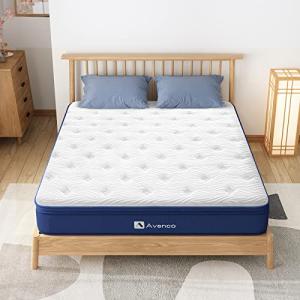 Avenco マットレス クイーン 厚さ21cm 高反発 体圧分散 ポケットコイルマットレス 竹炭メモリーフォーム 寝姿記憶 消臭 吸湿 コイル644