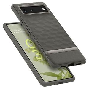 Caseology Pixel6 用 ケース TPU PC カバー 耐久性 立体パターン パララックス - アッシュグレイ